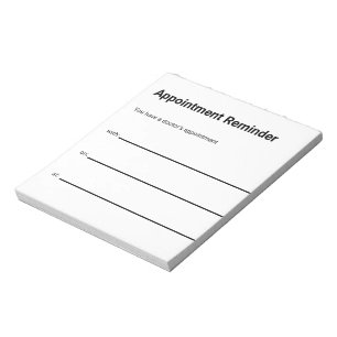 Bloco De Notas Lembrete de Consulta Médica para Negócios de Pacie