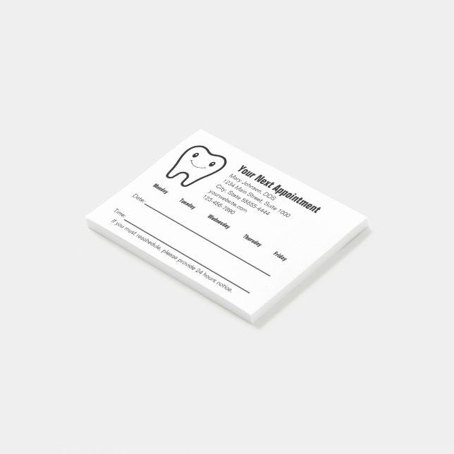 Bloco De Notas Lembrete de Consulta Odontológica (Inclinado)