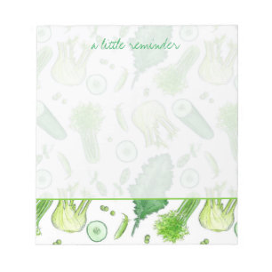 Bloco De Notas Lembrete do Fennel Kale Verde Vegetal