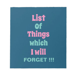 Bloco De Notas Lembrete engraçado para Pessoas esquecidas Não se