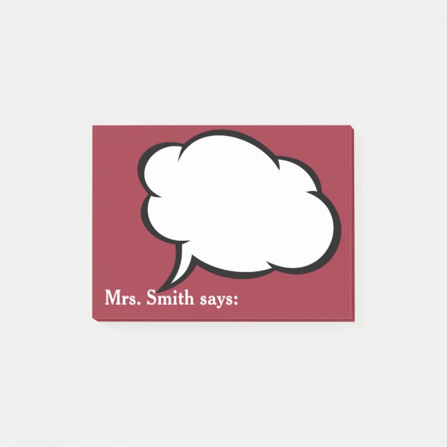 Bloco De Notas Lembretes amigáveis de seu professor!  Personalize (Frente)