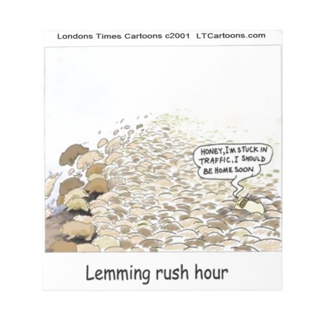 Bloco De Notas Lemmings Rush Hour Engraçado (Frente)