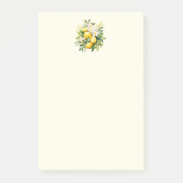 Bloco De Notas Lemon Bouquet with White Blossoms (Frente)