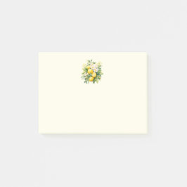 Bloco De Notas Lemon Bouquet with White Blossoms