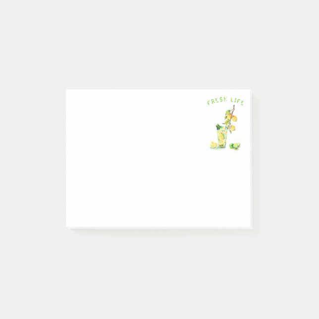 Bloco De Notas Lemon Juice Drink Lemonade Posta Notas (Frente)