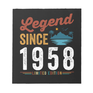 Bloco De Notas Lenda Desde 1958 Aniversário Retro Vintage