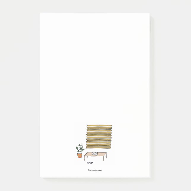 Bloco De Notas Lendo sob as persianas da nota Poste (Frente)