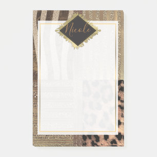 Bloco De Notas Leoa Safari Chique Selva Glamour Moderno Tendência