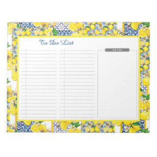 Bloco De Notas Léon Português Azulejo Mediterrâneo para fazer lis