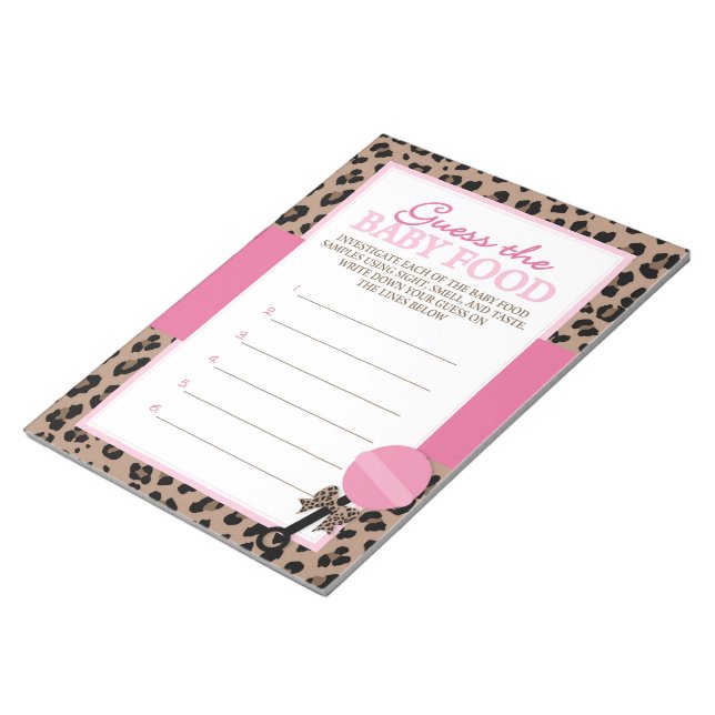 Bloco De Notas Leopard Adivinha O Jogo Da Comida Do Bebê (Inclinado)