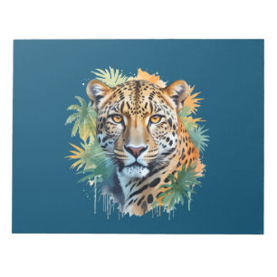 Bloco De Notas Leopard Vetor Art Animal Na Natureza Majestosa
