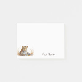Bloco De Notas Leopard Wild Animal Retrato Personalizado Nome
