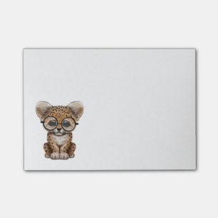 Bloco De Notas Leopardo bonito Cub do bebê que veste vidros