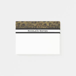 Bloco De Notas Leopardo Guepardo Brilho Glamour Moderno Personali