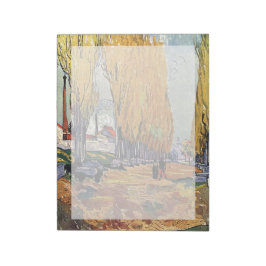 Bloco De Notas Les Alyscamps por Van Gogh. Paisagem do outono