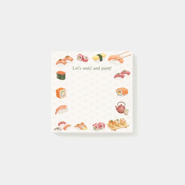 Bloco De Notas Let’s sushi and party!  (Frente)