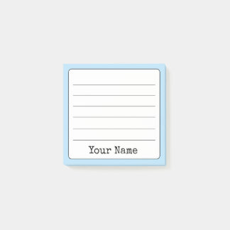 Bloco De Notas Letra Azul do Céu Adicionar Seu Nome Vinculado