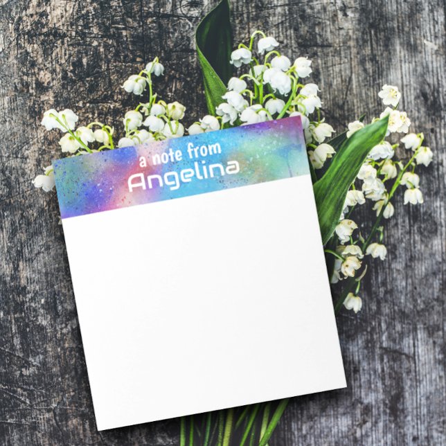 Bloco De Notas Letra branca esbranquiçada verde de cor azul-aquát (Criador carregado)