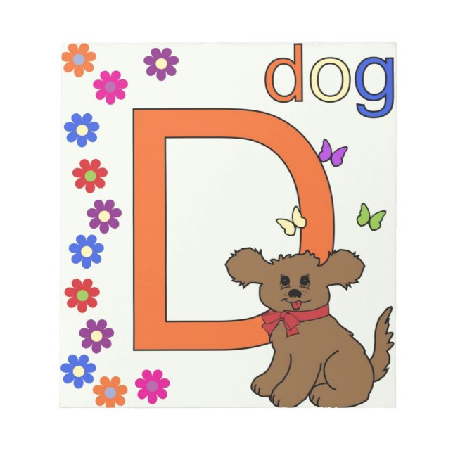 Bloco De Notas Letra Cachorro D (Frente)