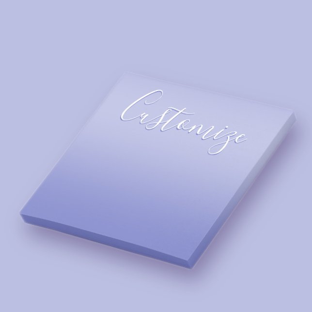Bloco De Notas Letra Cursiva Editável | Branco & Violeta Roxo (Criador carregado)