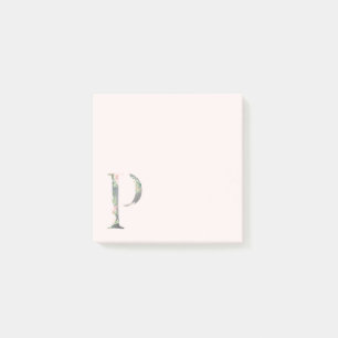 Bloco De Notas Letra floral "P" Notas do Monograma