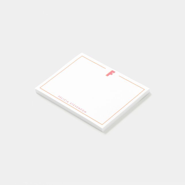 Bloco De Notas Letra Inicial F 3D Personalizada e Elegante Monogr (Inclinado)