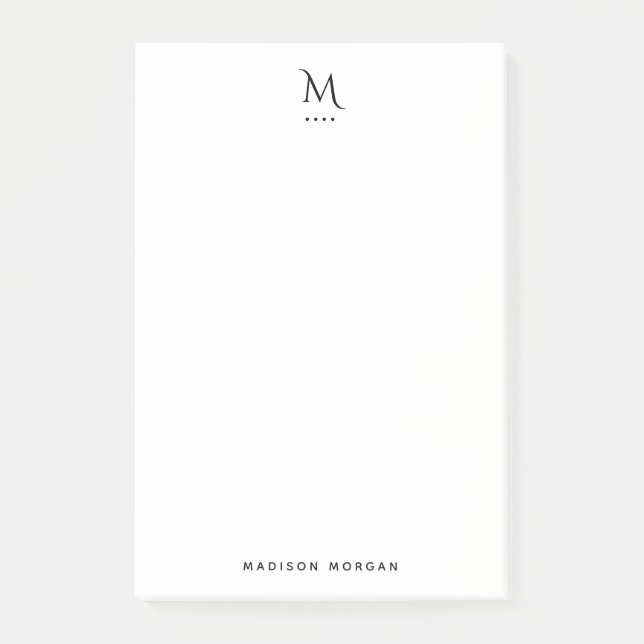 Bloco De Notas Letra Inicial Moderna Simples Preta (Frente)