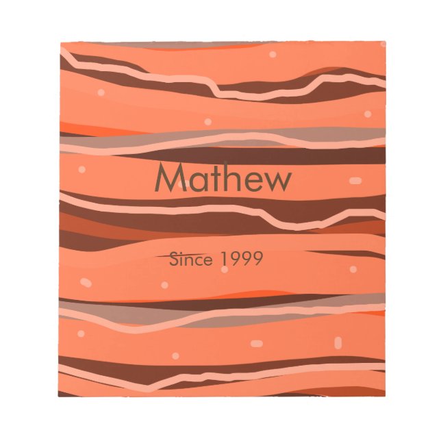 Bloco De Notas letra inicial simples monograma acrescentar nome m (Frente)