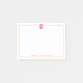 Bloco De Notas Letra Inicial U em 3D Personalizada e Elegante Mon
