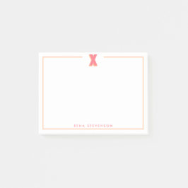 Bloco De Notas Letra Inicial X Personalizada Monograma 3D Elegant