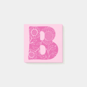 Bloco De Notas Letra maiúscula B monograma floral