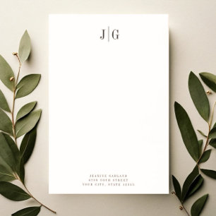 Bloco De Notas Letra Minúscula Simples Monograma Elegante