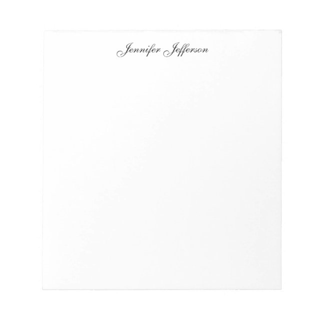Bloco De Notas Letra Moderna Elegante Nome Simples Profissional (Frente)