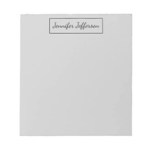 Bloco De Notas Letra Moderna Elegante Simples Profissional Cinza