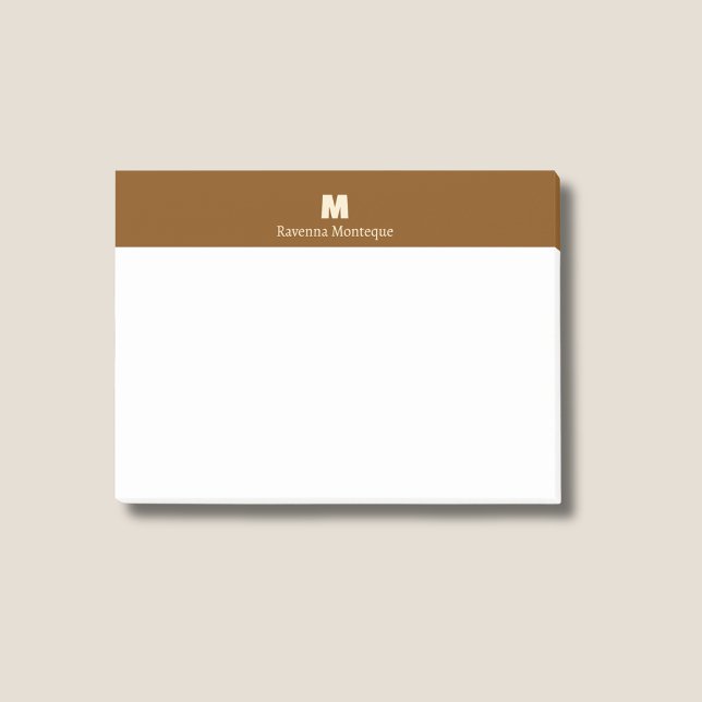 Bloco De Notas Letra Monograma Personalizada Marrom Chocolate (Criador carregado)