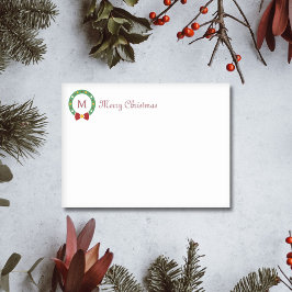 Bloco De Notas Letra Wreath e Monograma de Natal