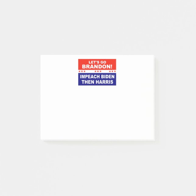 Bloco De Notas Let's go Brandon Impeach Biden Then Harris (Frente)