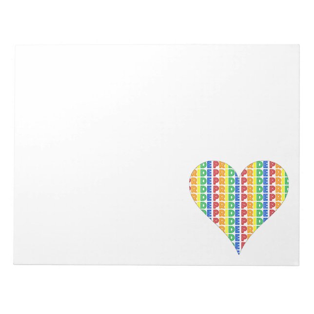 Bloco De Notas LGBT Gay Pride Month Celebration Rainbow Heart (Frente)