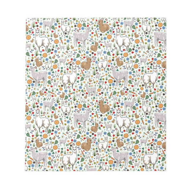 Bloco De Notas Lhamas em verde (Frente)