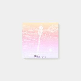 Bloco De Notas libélula de gradiente pastel personalizada