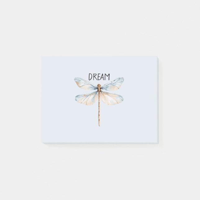 Bloco De Notas Libélula do Sonho Azul Branco (Frente)