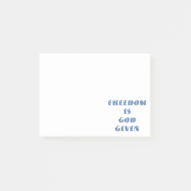 Bloco De Notas Liberdade é Deus dado, azul (Frente)