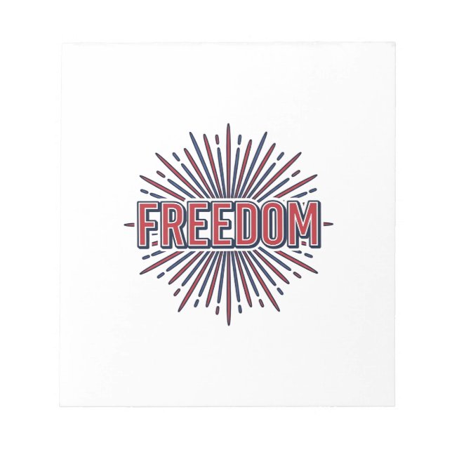 Bloco De Notas Liberdade Fogos de Artifício Patrióticos Vector De (Frente)