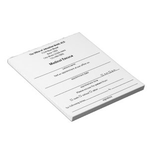 Bloco De Notas Licença médica para Modelo de Nota do Médico do Do