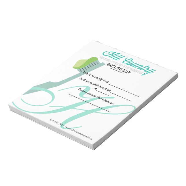 Bloco De Notas Licença para Escolas DOP do Hill Country (Invertido)