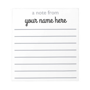 Bloco de notas ligado personalizado