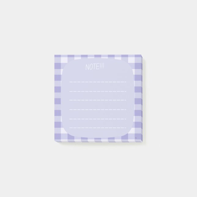 Bloco De Notas light lavender Plaid Note Design (Frente)