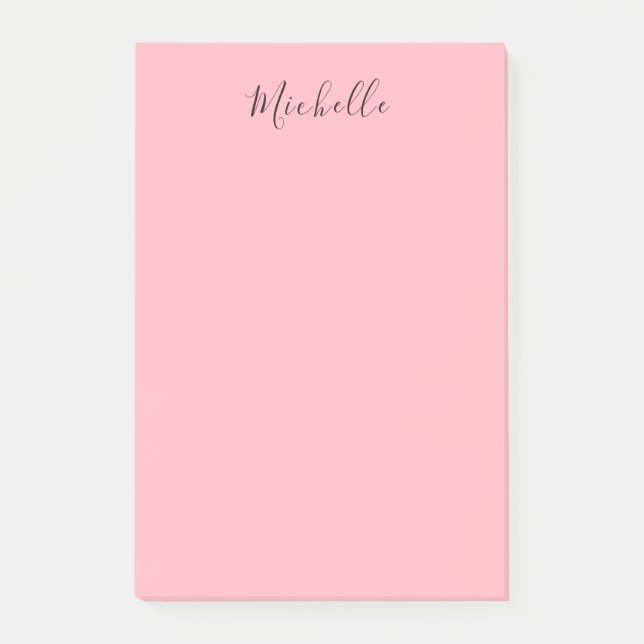 Bloco De Notas Light Pink Professional Unique Classic Handwriting (Frente)