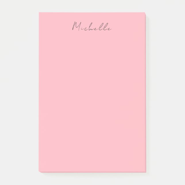 Bloco De Notas Light Pink Professional Unique Classic Handwriting (Frente)