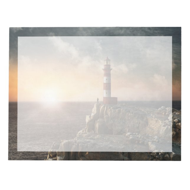 Bloco De Notas Lighthouses | Red & White Lighthouse (Frente)